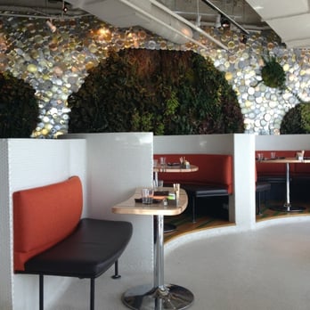 Root Down DIA - Fern wall with various sized can lids. - New American Near Me - Denver, Colorado