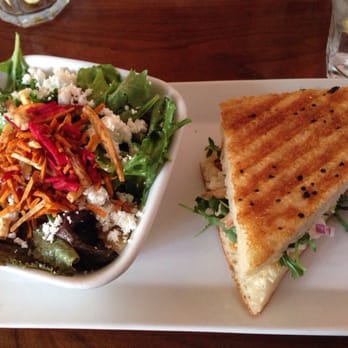 Postino Arcadia - Half Italian picnic salad and half mozzarella and chicken panini - Wine Bars Near Me - Phoenix, Arizona