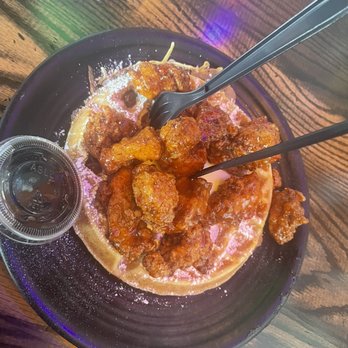 Jack Brown's - Sweet chili Sticky Nuggs on a waffle - New American Near Me - Charlotte, North Carolina