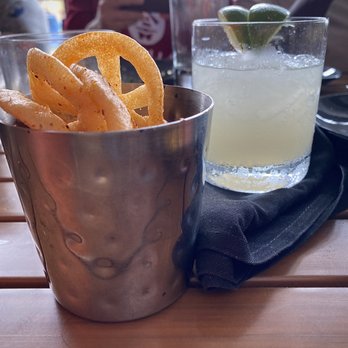 Livery - Complimentary chicharrones & the Livery margarita - Latin American Near Me - Noblesville, Indiana