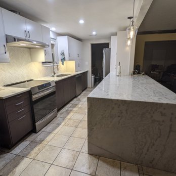 TGG Stone Granite and Quartz - Waterfalls are always our favorite to do. From some angles it looks like one large block of stone. - Countertop Installation Near Me - Alvin, Texas TGG Stone Granite and Quartz - Waterfalls are always our favorite to do. From some angles it looks like one large block of stone. - Countertop Installation Near Me - Alvin, Texas