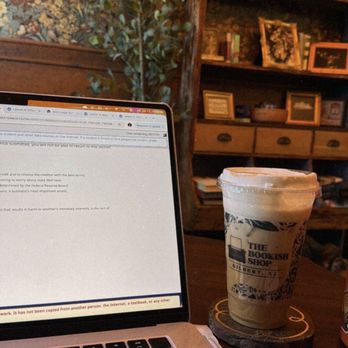 The Bookish Shop - Iced White Mocha Latte with Cold Foam - Bookstores Near Me - Gilbert, Arizona