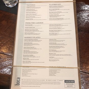 Boca - Menu - Bars Near Me - Winter Park, Florida Boca - Menu - Bars Near Me - Winter Park, Florida