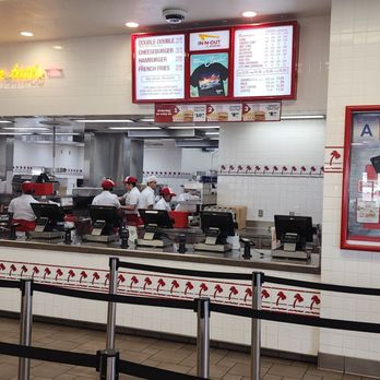 In-N-Out Burger - Clean, well organized, and bright ordering and pickup counter. - Burgers Near Me - Barstow, California In-N-Out Burger - Clean, well organized, and bright ordering and pickup counter. - Burgers Near Me - Barstow, California