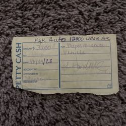 K&K Automotive Sales - Receipt of cash money given