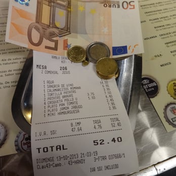 Ciutat Comtal - Our bill - what can I say, we ate like kings! - Tapas Bars Near Me - Barcelona, B Ciutat Comtal - Our bill - what can I say, we ate like kings! - Tapas Bars Near Me - Barcelona, B
