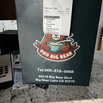 Pho Big Bear - Take out bag. Filled with delicious freshness. - Chinese Near Me - Big Bear Lake, California Pho Big Bear - Take out bag. Filled with delicious freshness. - Chinese Near Me - Big Bear Lake, California