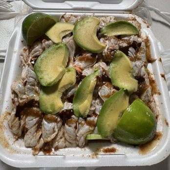 Tacos y Mariscos El Jefe - Plate of aguachiles - Food Trucks Near Me - Paramount , California