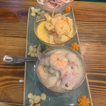 Divino Ceviche - 3 ceviche sampler - Peruvian Near Me - Doral, Florida