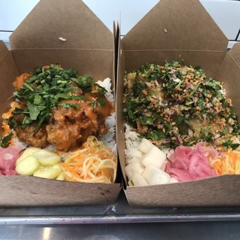 Ekiben - Chicken (left) and catfish (right) - Asian Fusion Near Me - Baltimore, Maryland