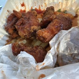 chicken wings in a styrofoam container chicken wings in a styrofoam container