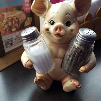 Nayar Taqueria - Little piggy holding salt and pepper shakers. - Mexican Near Me - Portland, Oregon Nayar Taqueria - Little piggy holding salt and pepper shakers. - Mexican Near Me - Portland, Oregon