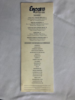 Menu photo 4 Encore Bistro & Bar Dennis, MA