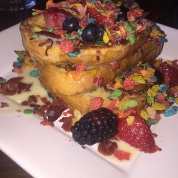 Bosscat Kitchen & Libations - Fruity Pebbles French Toast - New American Near Me - Houston, Texas Bosscat Kitchen & Libations - Fruity Pebbles French Toast - New American Near Me - Houston, Texas