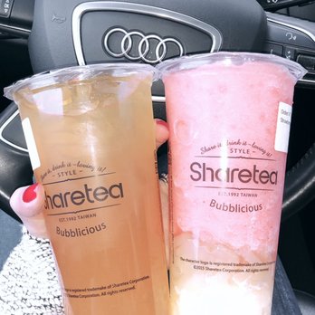 Sharetea - Hawaii fruit tea and strawberry ice slush with lychee jelly and ice cream - Coffee & Tea Near Me - Lynnwood, Washington