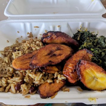 Motherland Kitchen - Red beans and rice, plantains, and local cooked greens. Delicious and vegan-friendly! - African Near Me - Frederick, Maryland