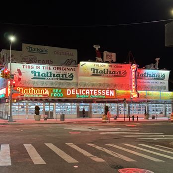 Nathan's Famous - Outside of Nathan's - Hot Dogs Near Me - Brooklyn, New York