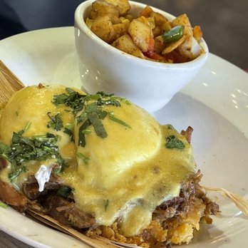 Hash Kitchen - Tamale eggs Benedict - Breakfast & Brunch Near Me - Chandler, Arizona Hash Kitchen - Tamale eggs Benedict - Breakfast & Brunch Near Me - Chandler, Arizona