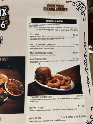 Menu photo 8 Bar86 Richfield, UT