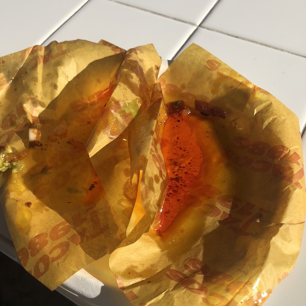 Tacos 1986 - Greasy remnants of my adobada taco. - Tacos Near Me - Burbank, California Tacos 1986 - Greasy remnants of my adobada taco. - Tacos Near Me - Burbank, California