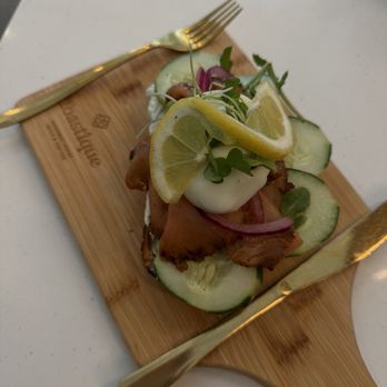 Toastique - Smoked salmon toast with Hard Boiled Egg - Juice Bars & Smoothies Near Me - Charlotte, North Carolina Toastique - Smoked salmon toast with Hard Boiled Egg - Juice Bars & Smoothies Near Me - Charlotte, North Carolina