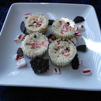Bites of Happyness - Peppermint Cheesecake: A subtle taste of cool mint, made with an Oreo crust, sprinkled with a peppermint dust. - Desserts Near Me Bites of Happyness - Peppermint Cheesecake: A subtle taste of cool mint, made with an Oreo crust, sprinkled with a peppermint dust. - Desserts Near Me