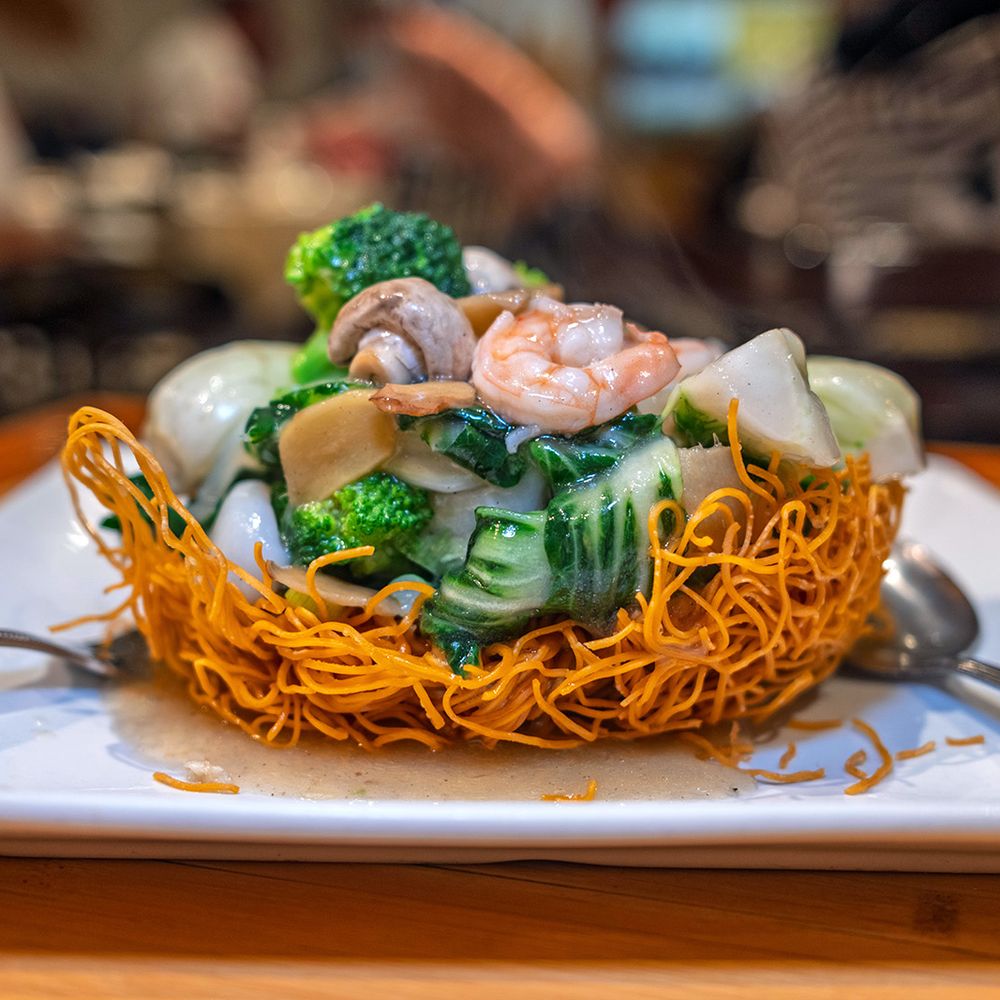 Penang Garden - seafood Hong Kong style crispy noodles $20 - Thai Near Me - San Francisco, California Penang Garden - seafood Hong Kong style crispy noodles $20 - Thai Near Me - San Francisco, California