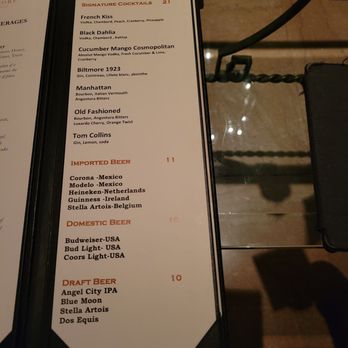 Gallery Bar & Grill - Menu. I'm having the Biltmore 1923- gin, Cointreau, Lillete Blanc ,absinte. $21 - Cocktail Bars Near Me - Los Angeles, California