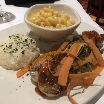 Bonefish Grill - Georges Bank Scallops & Shrimp with Pan Asian Sauce. Side of Mac n' Cheese and Garlic Garlic Whipped Potatoes - Seafood Near Me - Fairfax, Virginia