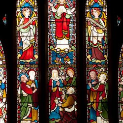 St Bridget's Church - Chancel stained glass inside the church...