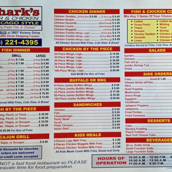 Sharks Fish and Chicken - menu - Fish & Chips Near Me - Columbus, Georgia Sharks Fish and Chicken - menu - Fish & Chips Near Me - Columbus, Georgia