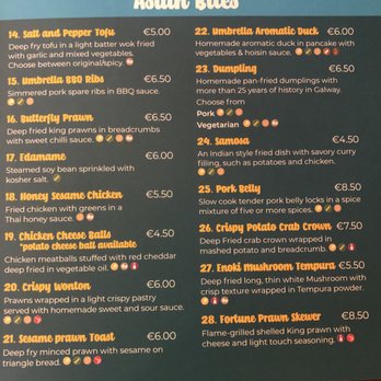 Umbrella Asian Tapas - Menu - Tapas Bars Near Me - Galway, G