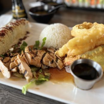 Hooked On Sushi - San Marcos - 3 item combination: chicken teriyaki, tempura, crunch roll - Japanese Near Me - San Marcos, California Hooked On Sushi - San Marcos - 3 item combination: chicken teriyaki, tempura, crunch roll - Japanese Near Me - San Marcos, California