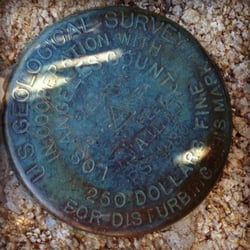 Geological survey marker.