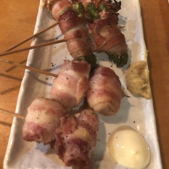 Torikyu - Bacon wrapped quail eggs, enoki, and asparagus - Japanese Near Me - Honolulu, Hawaii
