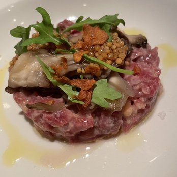 Kapa Hale - Beef tartare topped with Hamakua sautéed mushroom - Hawaiian Near Me - Honolulu, Hawaii Kapa Hale - Beef tartare topped with Hamakua sautéed mushroom - Hawaiian Near Me - Honolulu, Hawaii