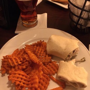 Old School Bar & Grill - The chicken salad wrap was perfect. Only a little mayo & the wrap was packed full of chicken. The sweet potato waffle fries were fantastic. - Bars Near Me - Windham, New Hampshire