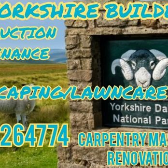 The Yorkshire Builder - a sheep standing in front of a sign - Carpenters Near Me The Yorkshire Builder - a sheep standing in front of a sign - Carpenters Near Me