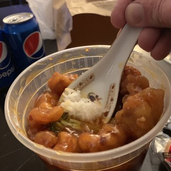 Gen Hoe Chinese Restaurant - More orange chicken, scooped up with a piece of rice. - Chinese Near Me - Chicago Ridge, Illinois