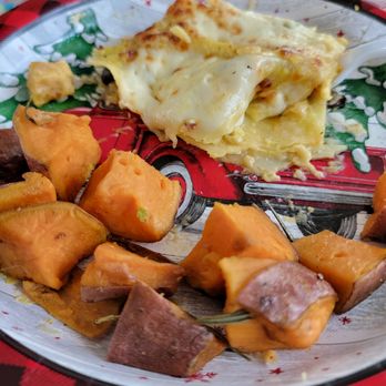 Cook Unity - Butternut Squash lasagna (the sweet potatoes came from my husband's meal) - Food Delivery Services Near Me