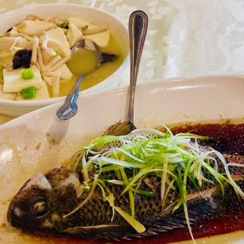 No 8 on the Bund - 1) Steamed Fish
2) Tofu with wild mushrooms. - Shanghainese Near Me - San Gabriel, California No 8 on the Bund - 1) Steamed Fish
2) Tofu with wild mushrooms. - Shanghainese Near Me - San Gabriel, California