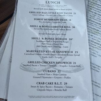 Shell & Bones Oyster Bar and Grill - Lunch Specials - Seafood Near Me - New Haven, Connecticut