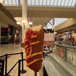 The difference from the picture to the corn dog. The difference from the picture to the corn dog.