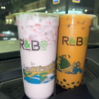R&B Tea - Strawberry Horchata & Thai milk tea boba - Coffee & Tea Near Me - Murrieta, California