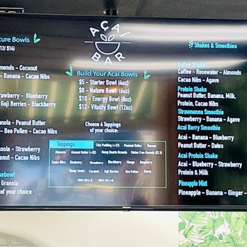 Acai Bar - Menu - Acai Bowls Near Me - Monrovia, California Acai Bar - Menu - Acai Bowls Near Me - Monrovia, California