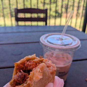 Colorado Cherry Company - Pork Green Chili Pocket and cherry blossom latte - Specialty Food Near Me - Lyons, Colorado