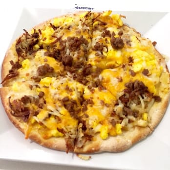 Scramble, a breakfast & lunch joint - "The Chicago Brizza" with sausage, hash browns, eggs, monterey jack & cheddar! 2 can eat it! - Breakfast & Brunch Near Me - Phoenix, Arizona Scramble, a breakfast & lunch joint - "The Chicago Brizza" with sausage, hash browns, eggs, monterey jack & cheddar! 2 can eat it! - Breakfast & Brunch Near Me - Phoenix, Arizona