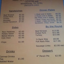 Cooksy's BBQ - Menu
