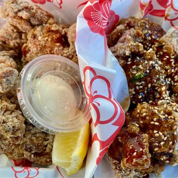 Okamoto Kitchen - Japan Fried Chicken (Classic on the left, Okamoto on the right). $6.49 each. - Food Trucks Near Me - Los Angeles, California Okamoto Kitchen - Japan Fried Chicken (Classic on the left, Okamoto on the right). $6.49 each. - Food Trucks Near Me - Los Angeles, California