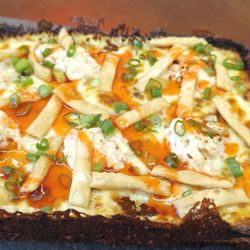 Way of the Rangoon. Creamy crab Rangoon meets crispy Detroit-style crust. Toped with scallions, sesame, fried wonton and a sweet & sour.